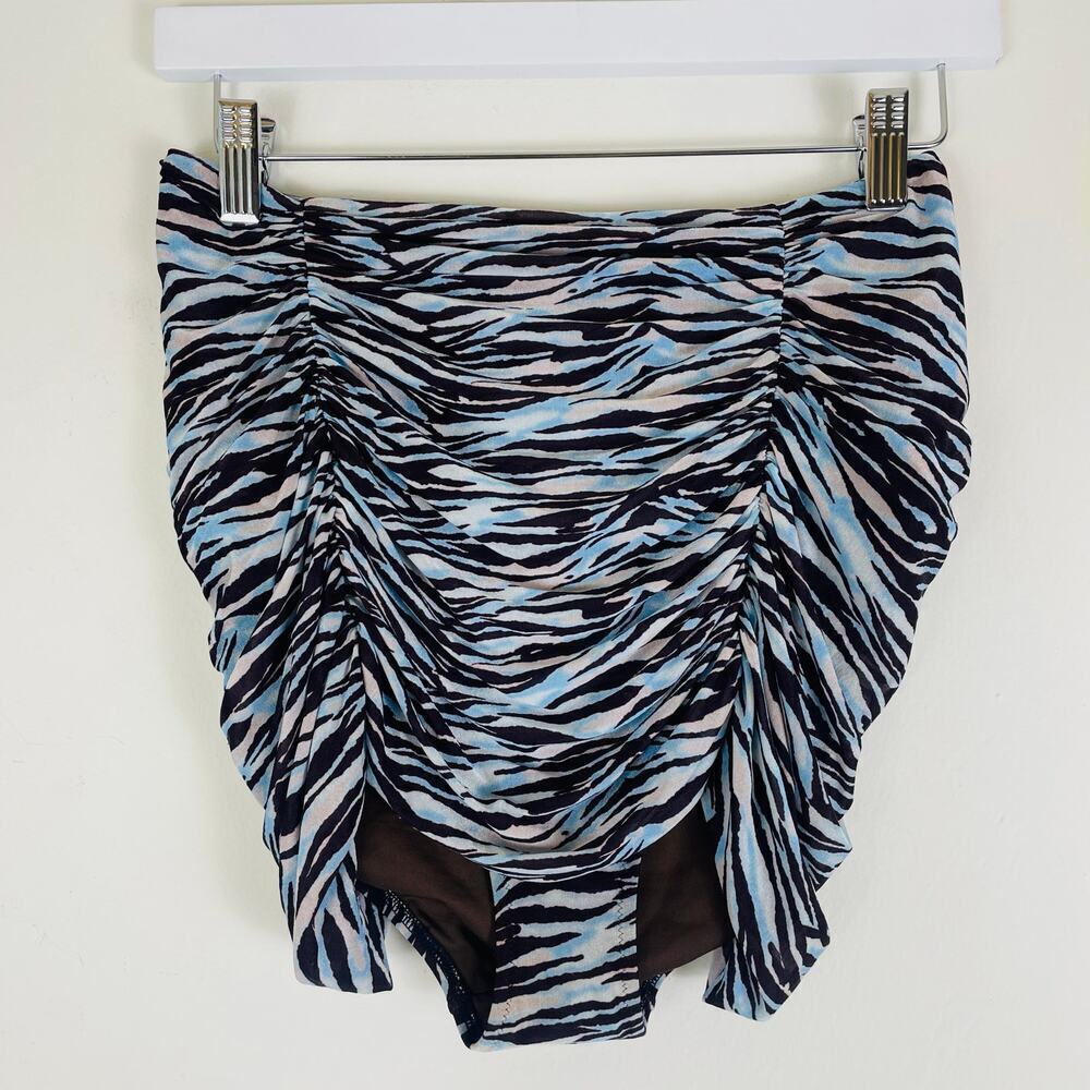 Diane Von Furstenberg Swim Bottoms Blue Animal Print with cover Size Medium